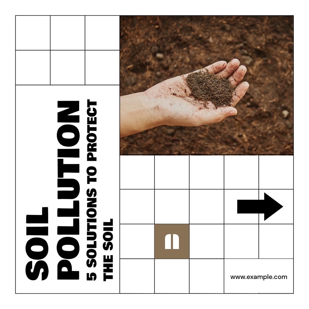 Soil pollution Instagram post template, editable design