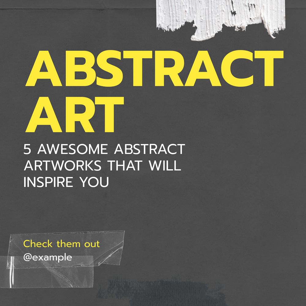 Abstract art Facebook post template, editable design