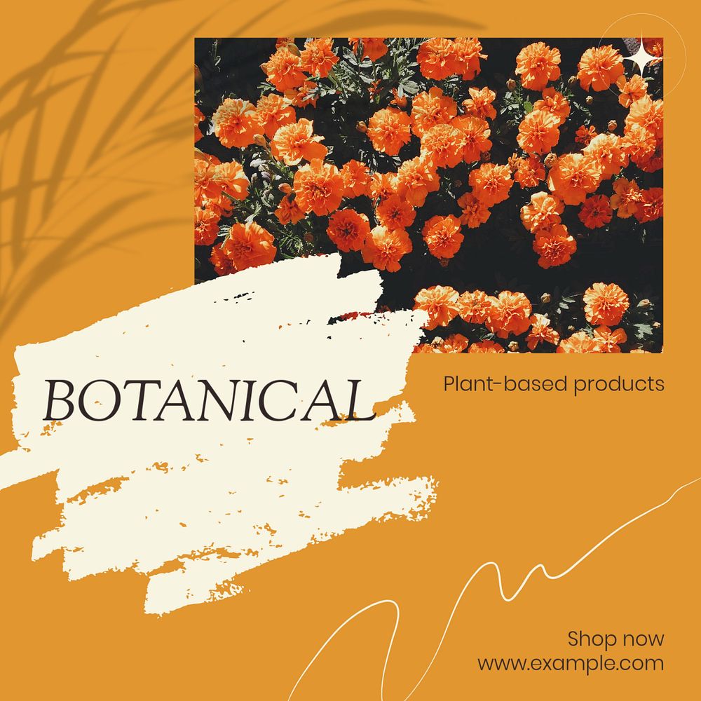 Botanical products Facebook post template, editable social media ad