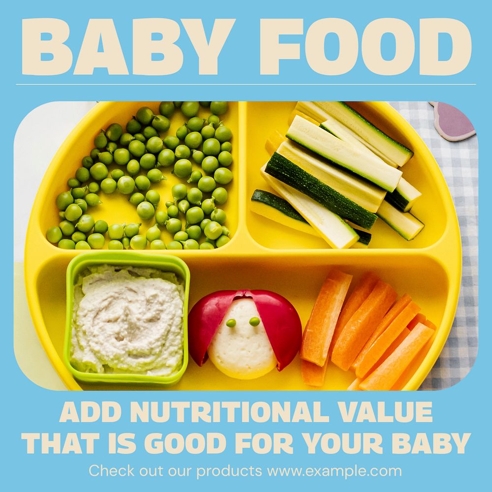 Baby food Instagram post template, editable design