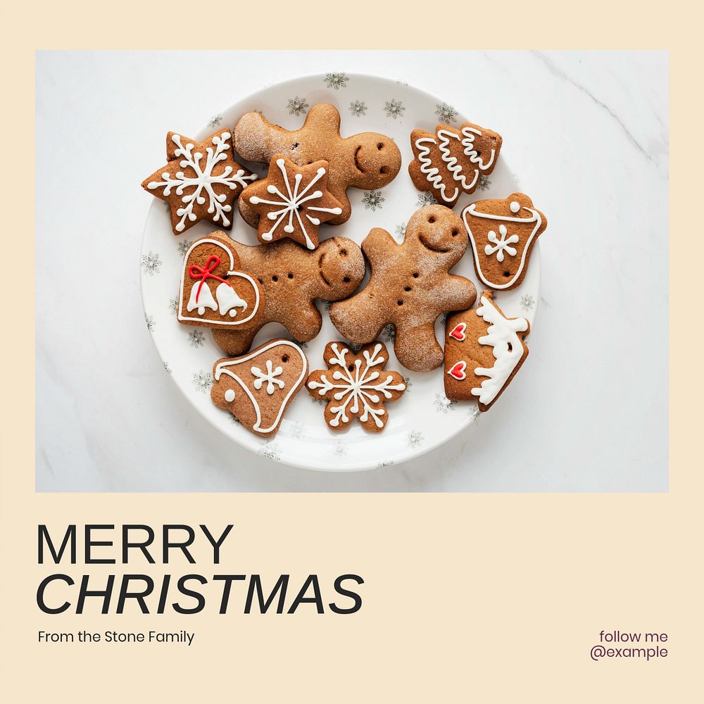 Merry Christmas Facebook post template, editable social media ad