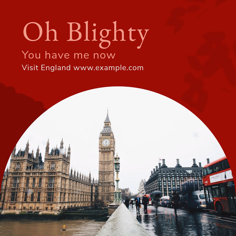 England Facebook post template, editable social media ad