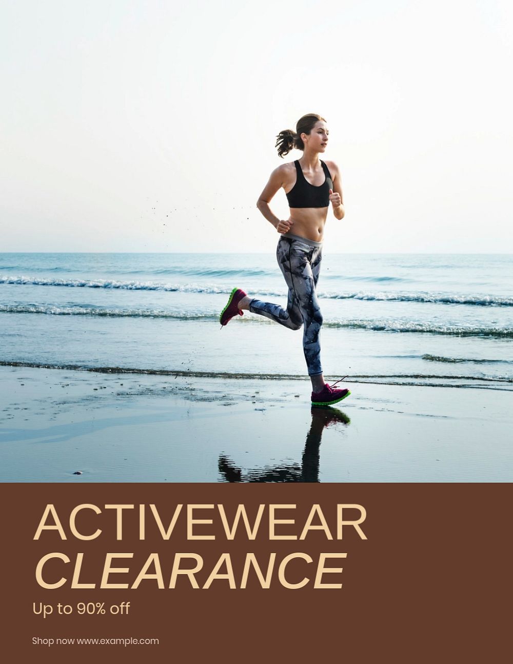 Activewear clearance sale flyer template, editable text & design