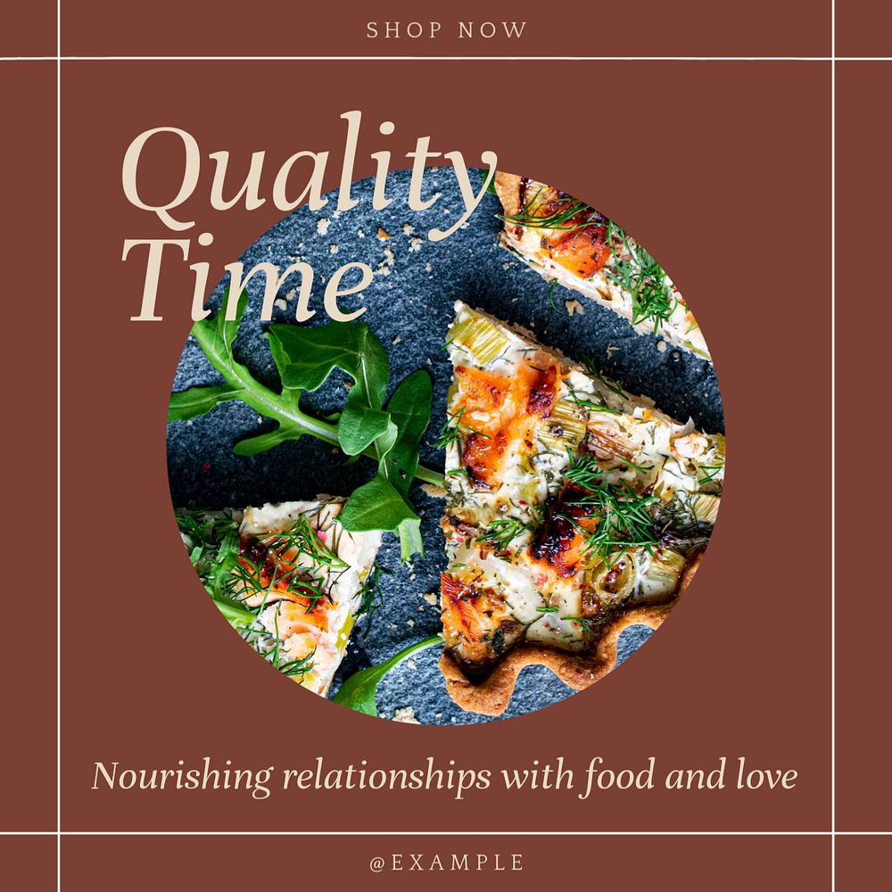 Quality time Facebook post template, editable social media ad