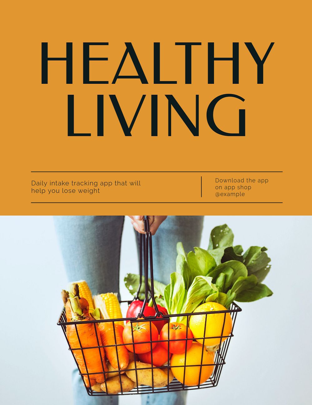 Healthy living flyer template, editable text & design