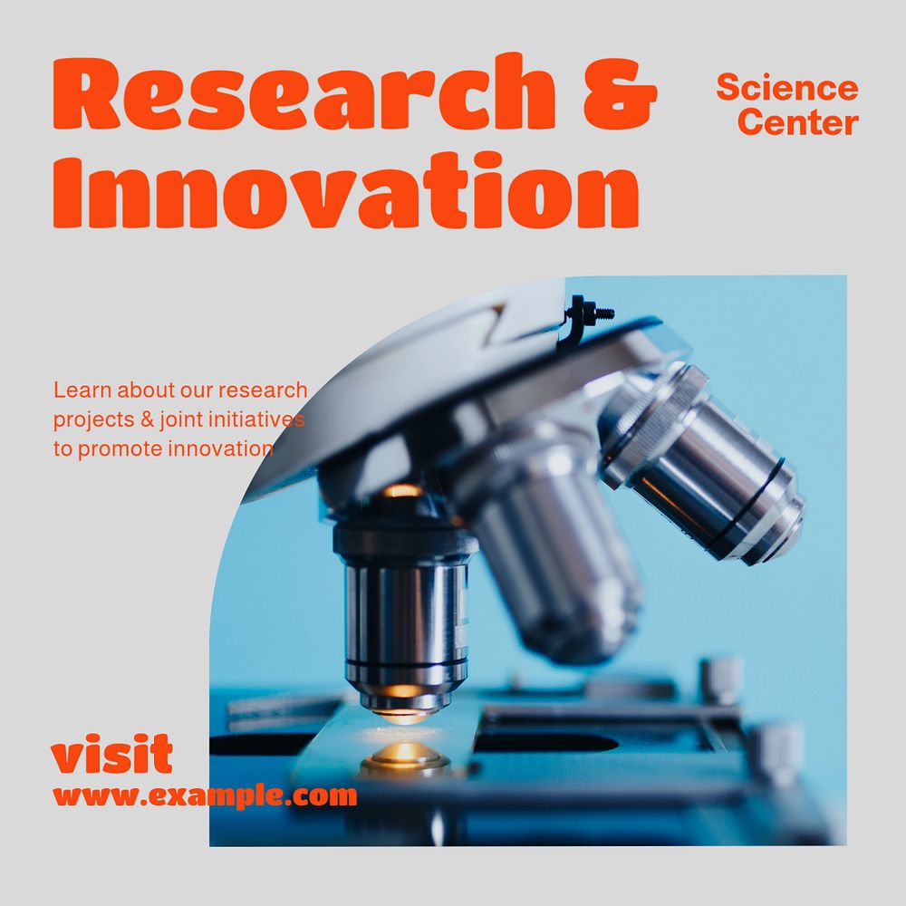 Science research & innovation Instagram post template, editable design