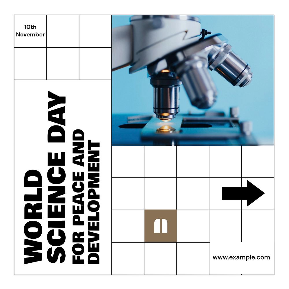 Science day Instagram post template, editable design