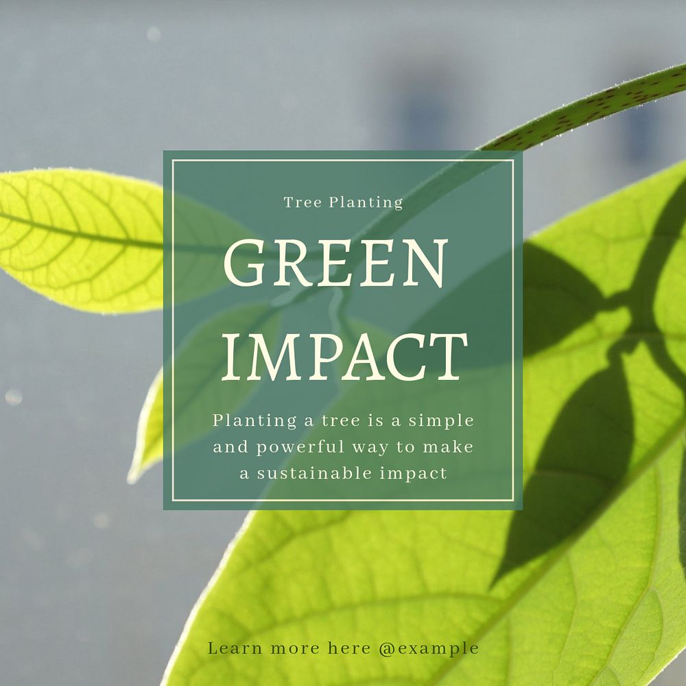 Green impact Instagram post template, editable text