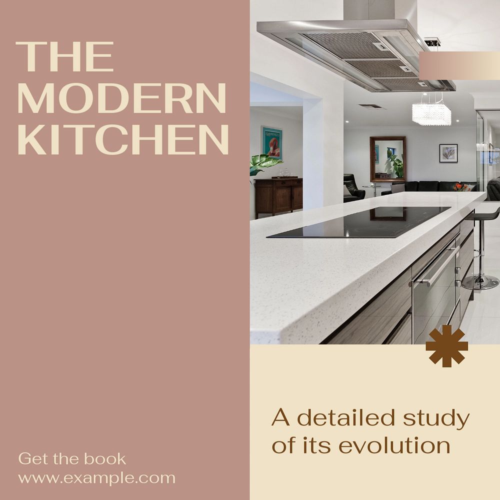 Modern kitchen Instagram post template, editable design