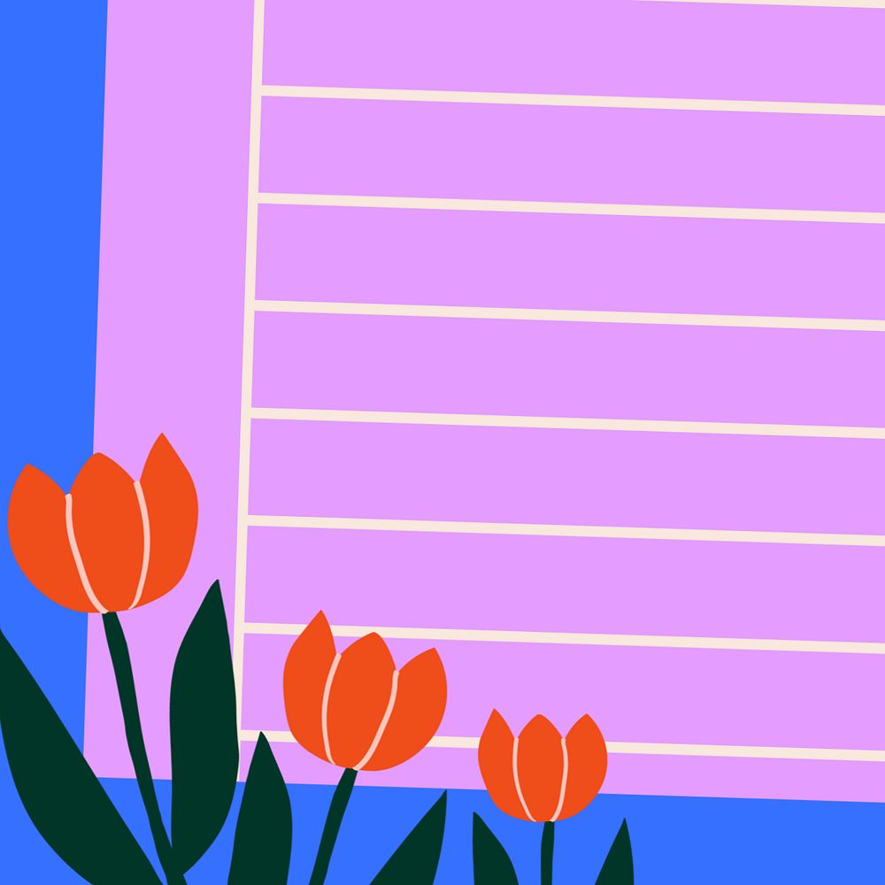 Spring background, tulip flower border frame, instagram post, editable design