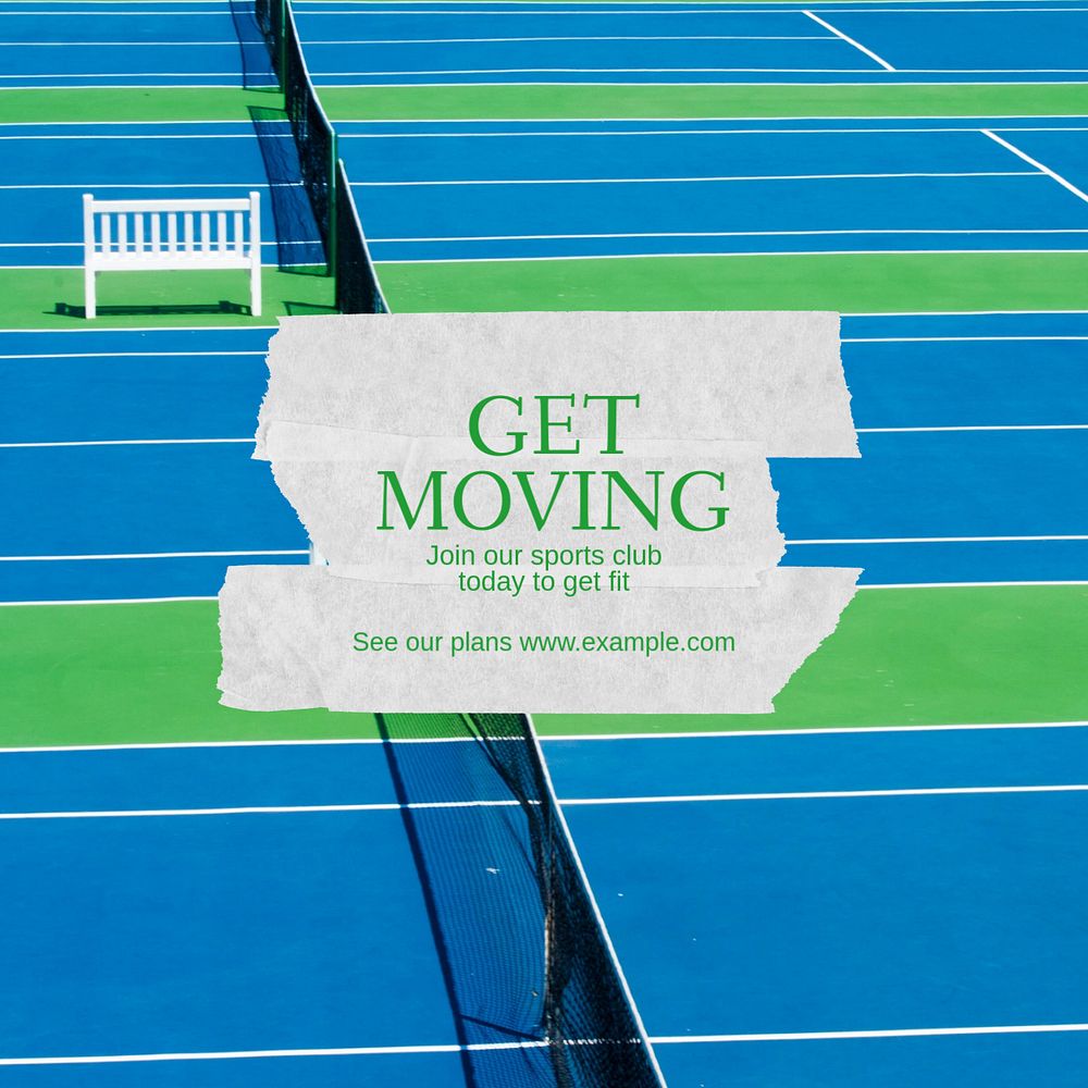 Sports & exercise Instagram post template, editable text