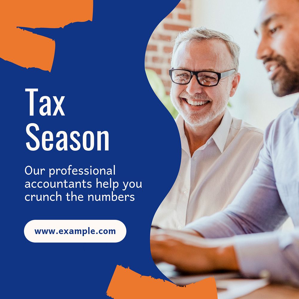 Tax season Instagram post template, editable text