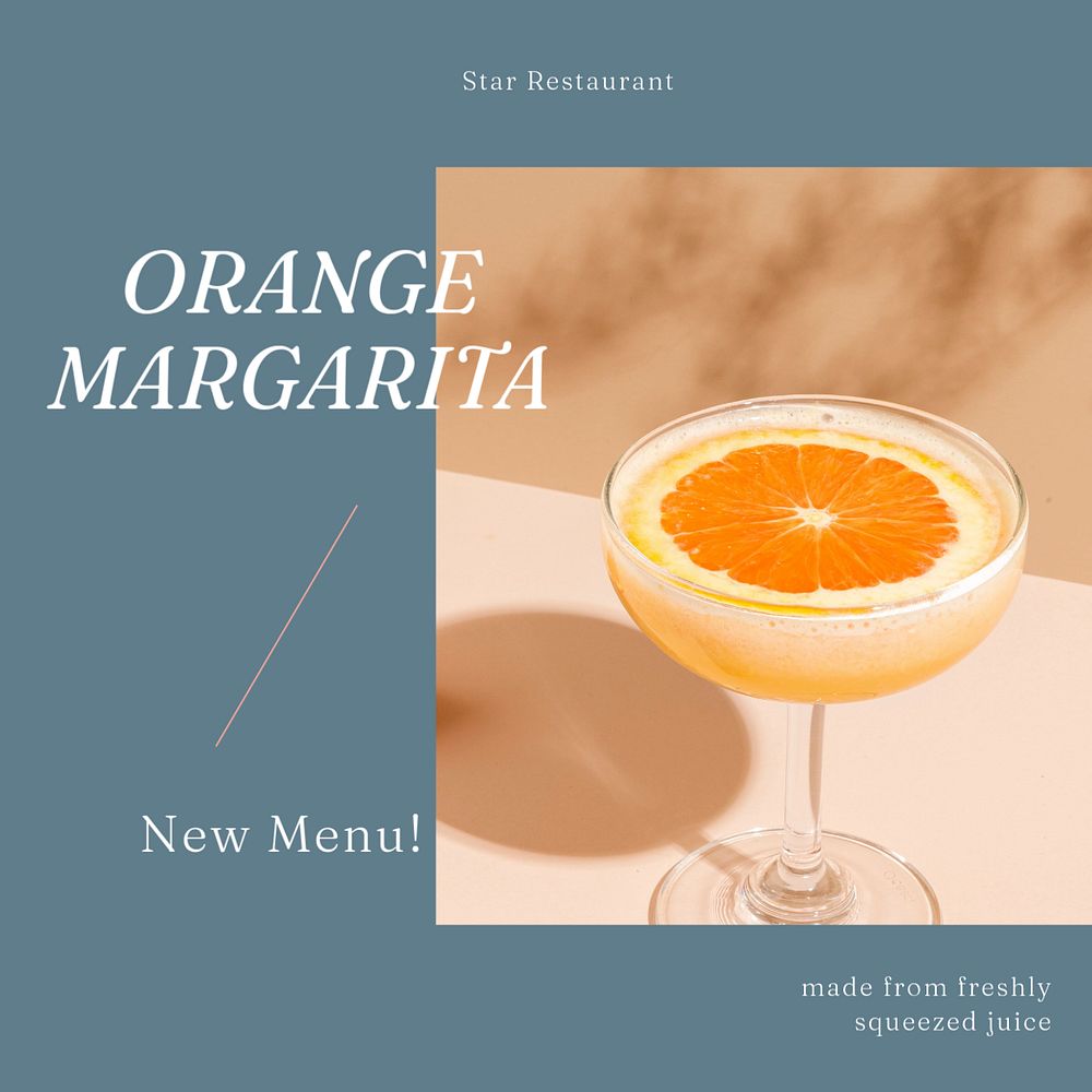 Margarita menu Facebook post template, editable social media ad