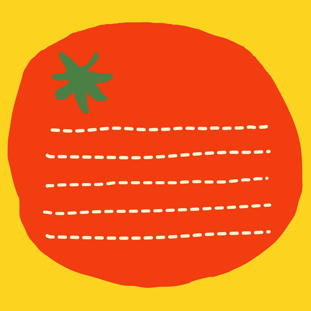 Cute tomato frame background, red and yellow design, editable instagram post