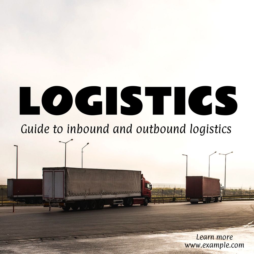 Logistics Instagram post template, editable text