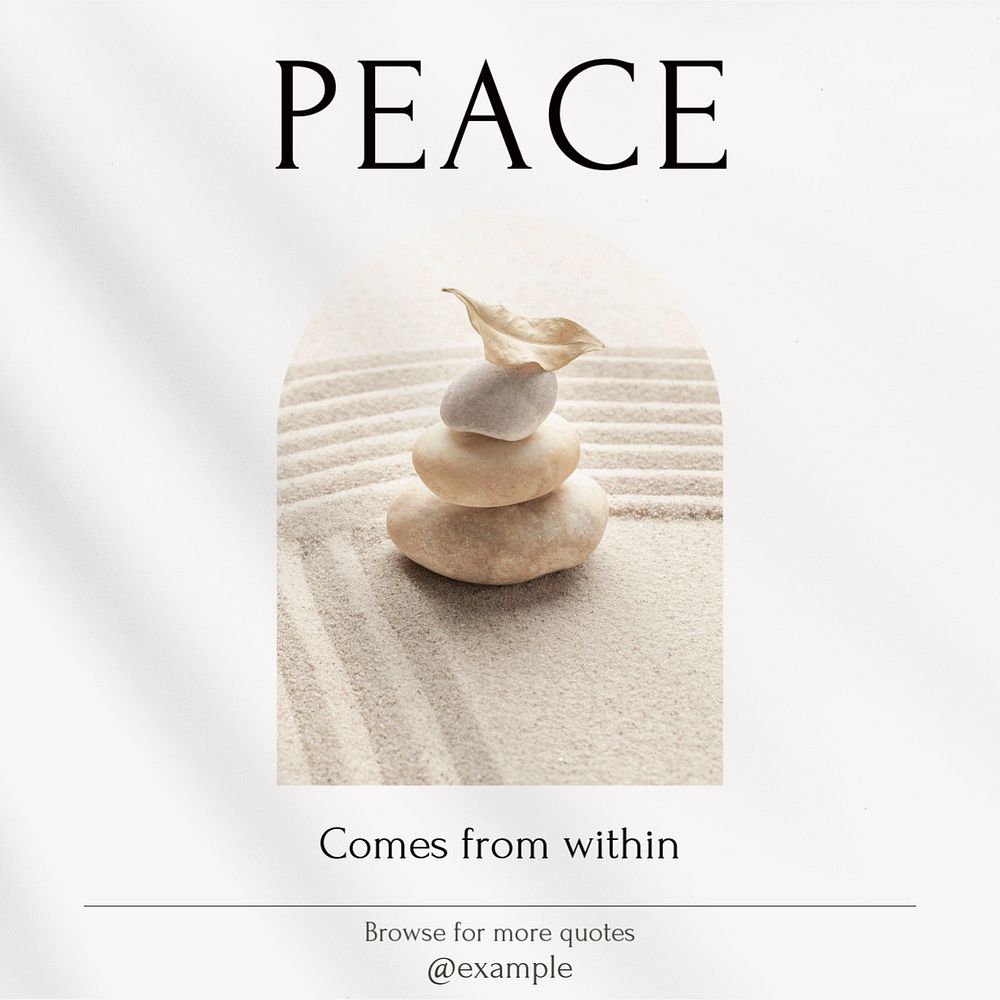 Peace within Facebook post template, editable social media ad