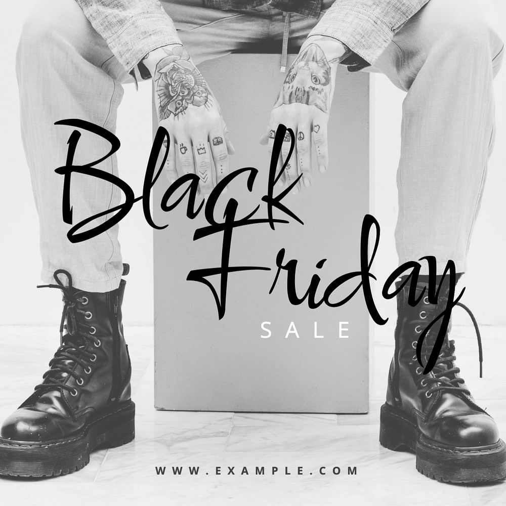 Black Friday Instagram post template, editable text