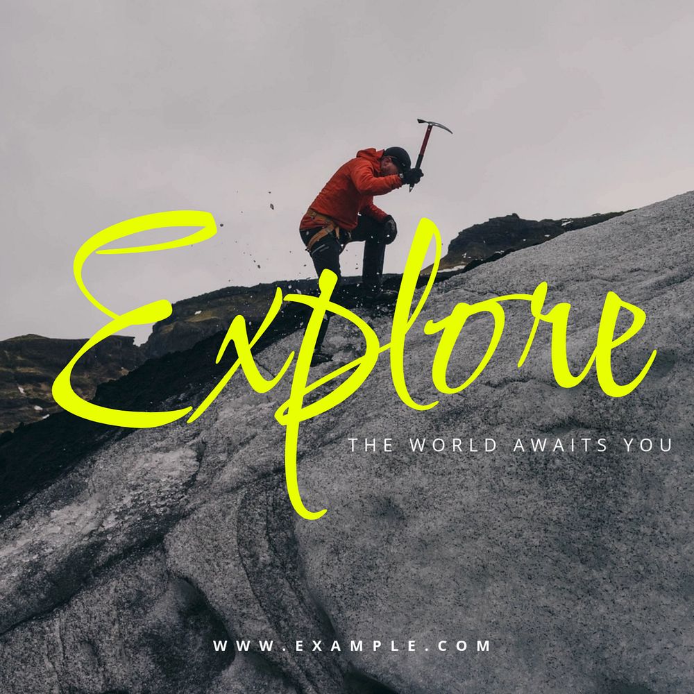 Explore Instagram post template, editable text