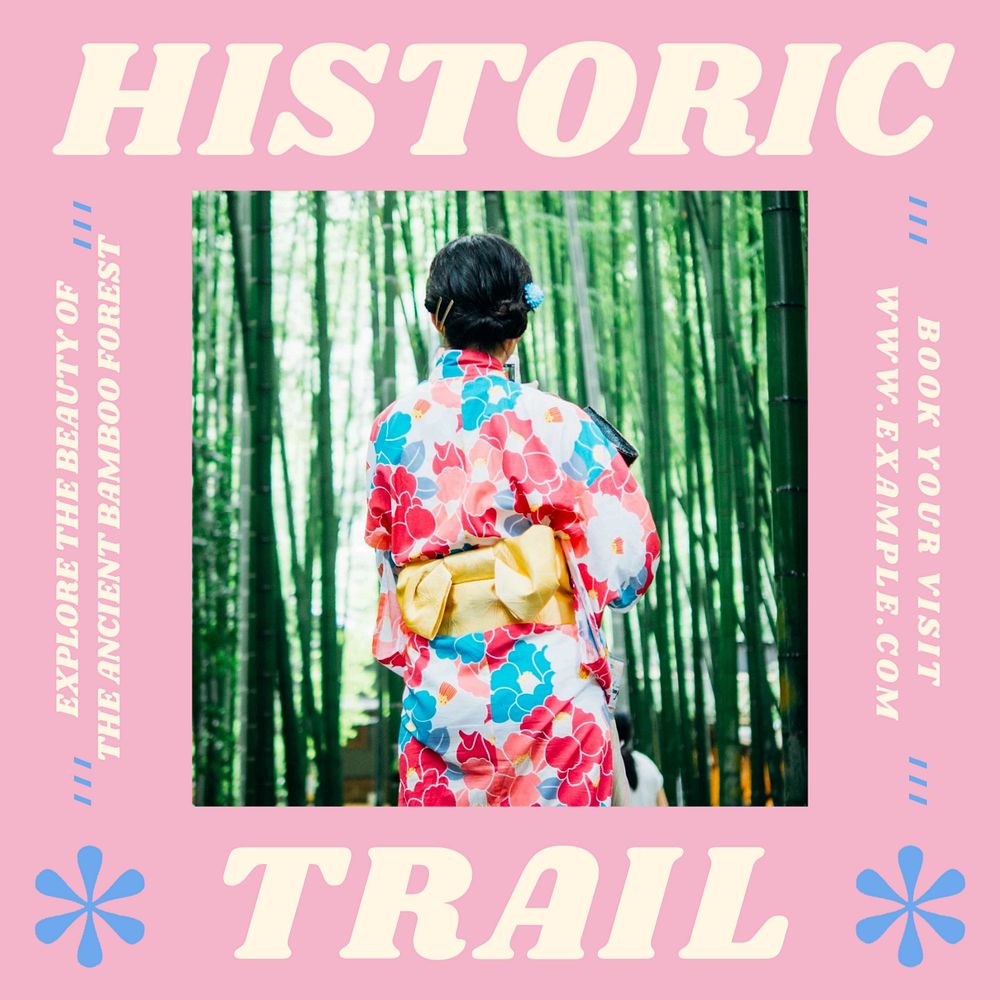 Historic trail Instagram post template, editable design