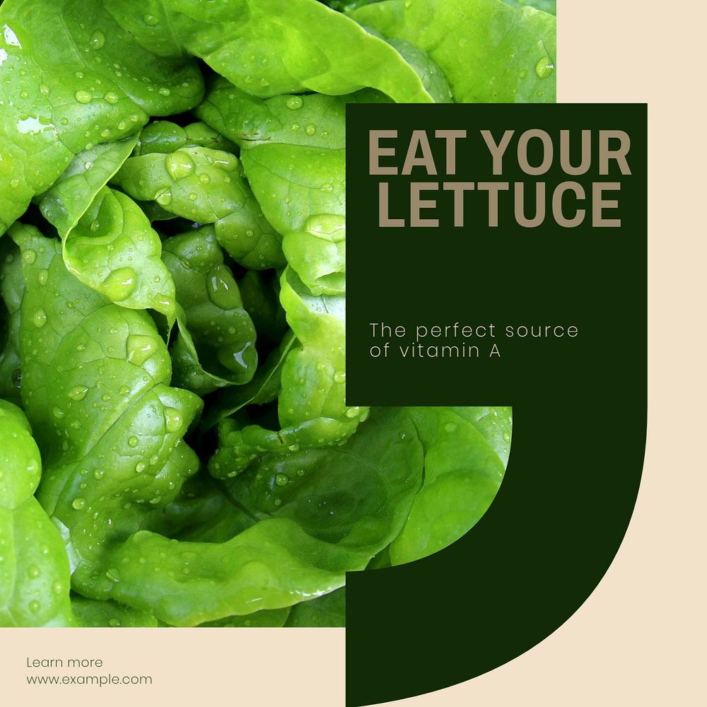 Lettuce Instagram post template, editable design