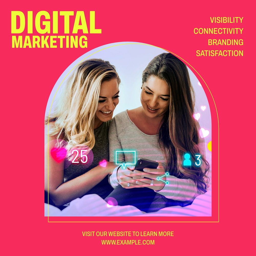 Digital marketing Instagram post template, editable design