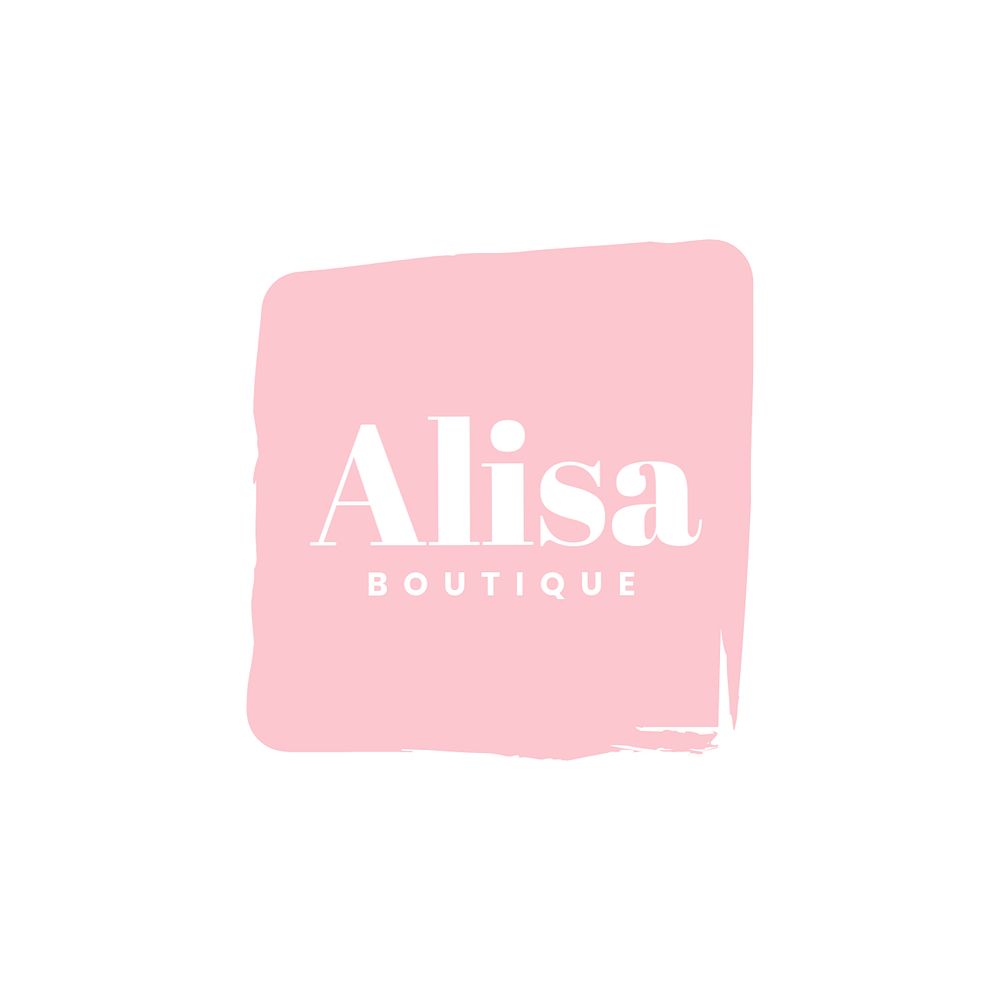 Pastel pink logo template, editable design