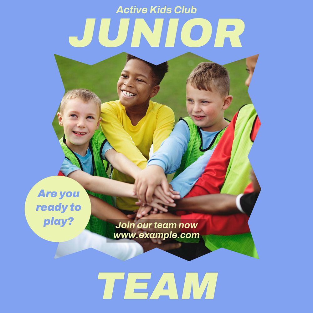 Junior team Instagram post template, editable design