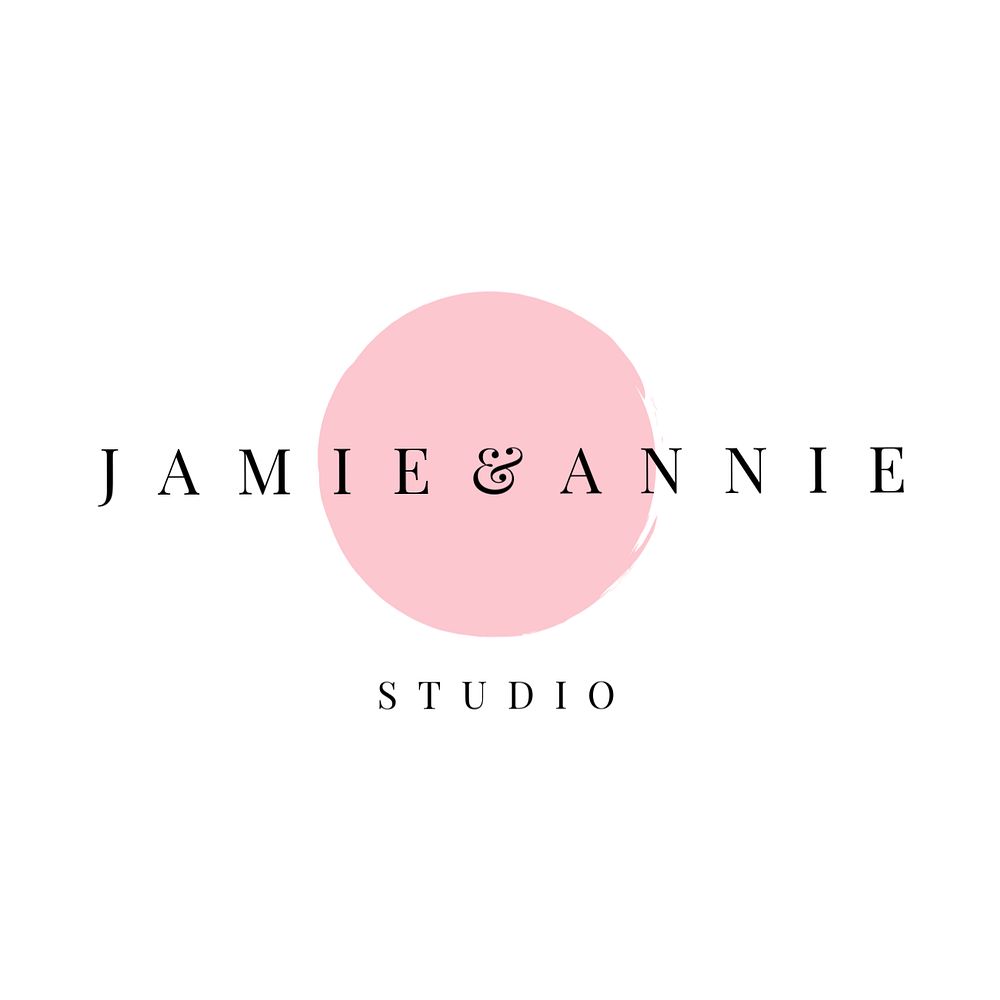 Pastel pink logo template, editable design