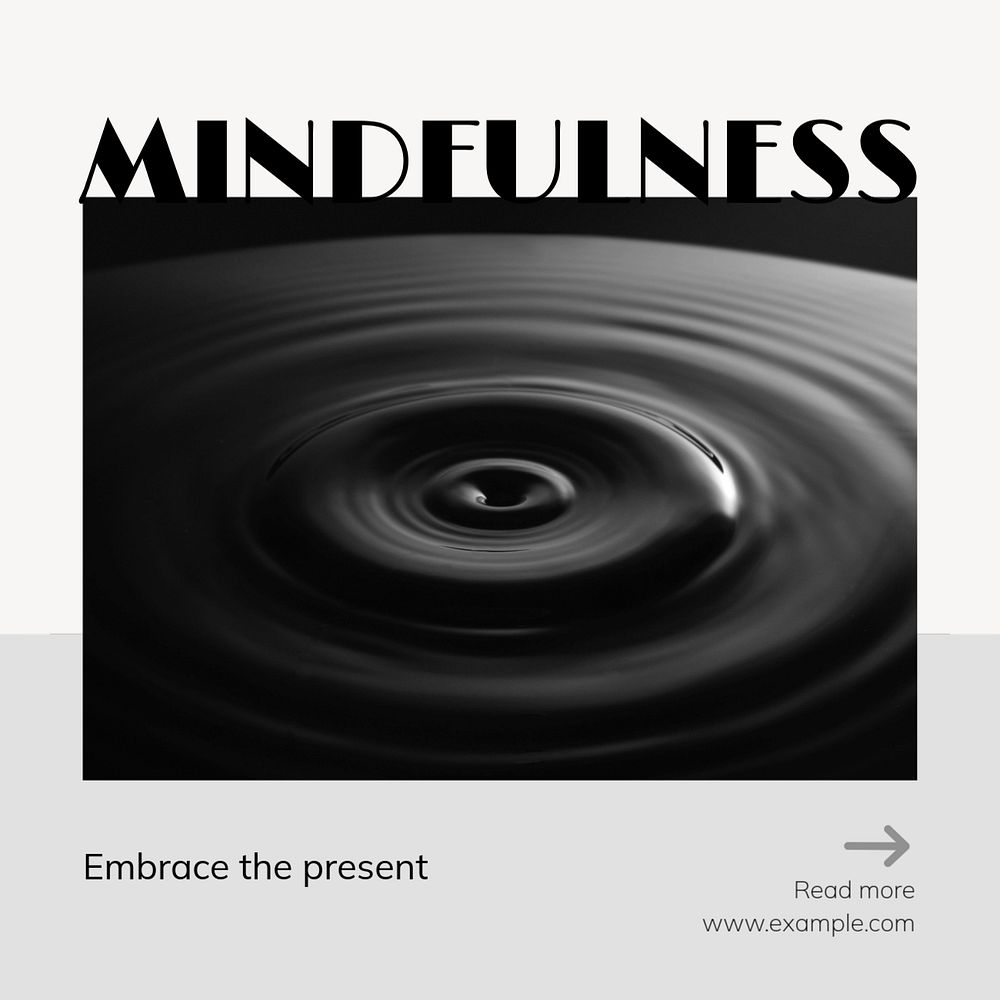 Mindfulness Instagram post template, editable text