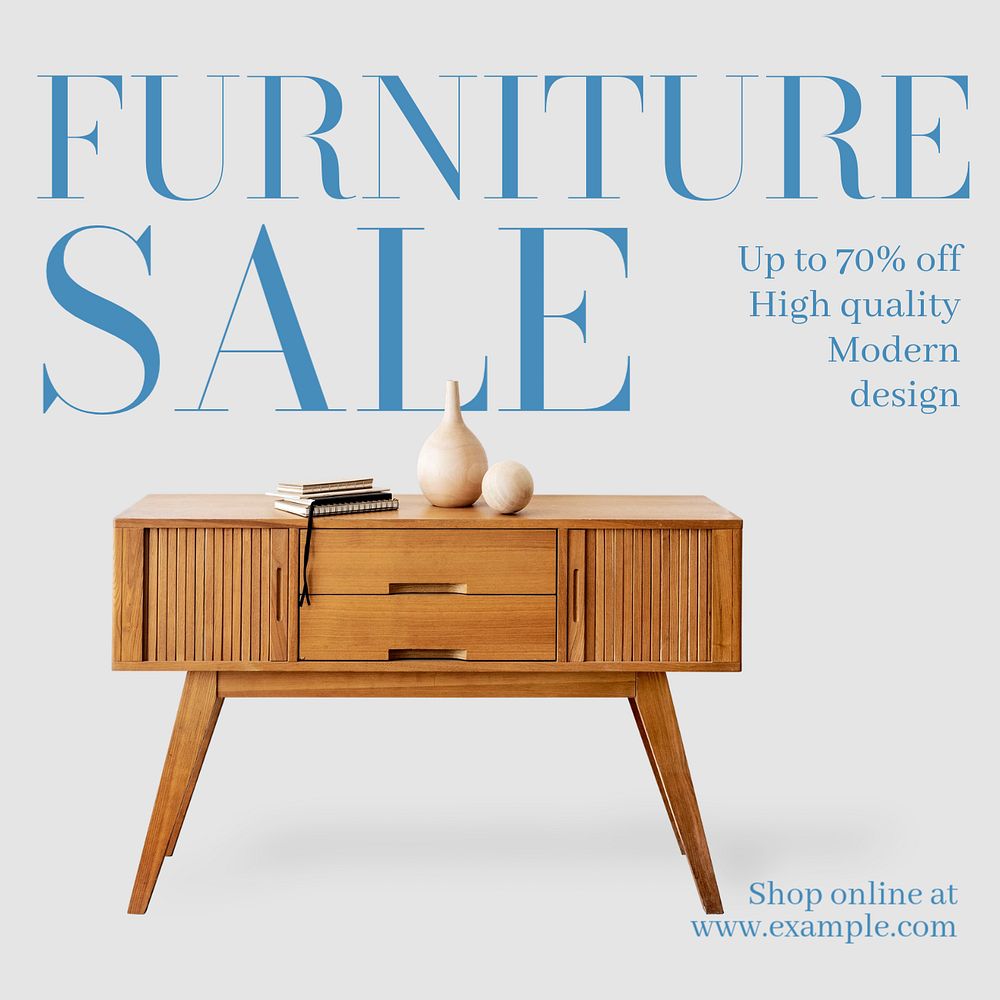 Furniture sale Instagram post template, editable text