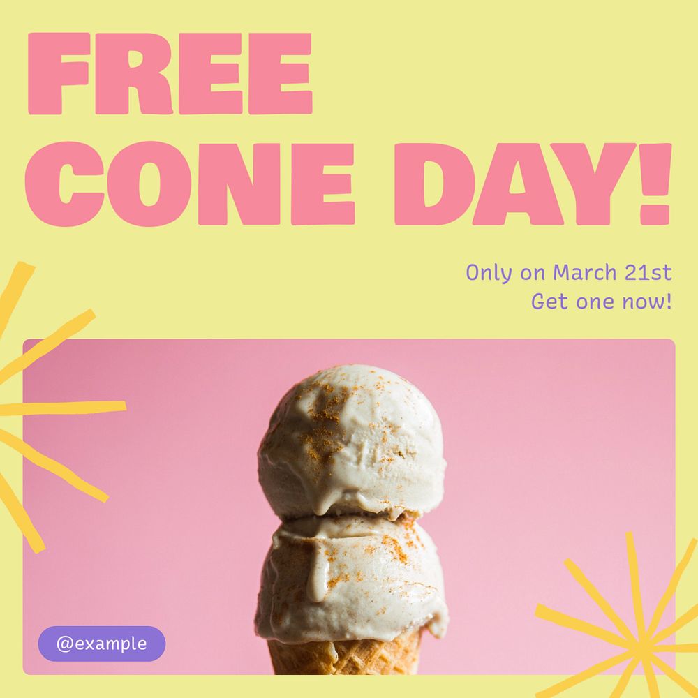 Ice-cream shop Instagram post template, editable text