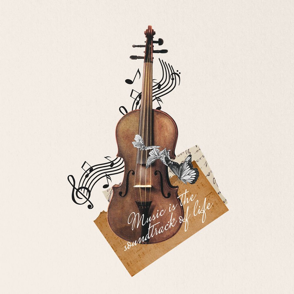 Violin, editable musical instrument. Remixed by rawpixel.