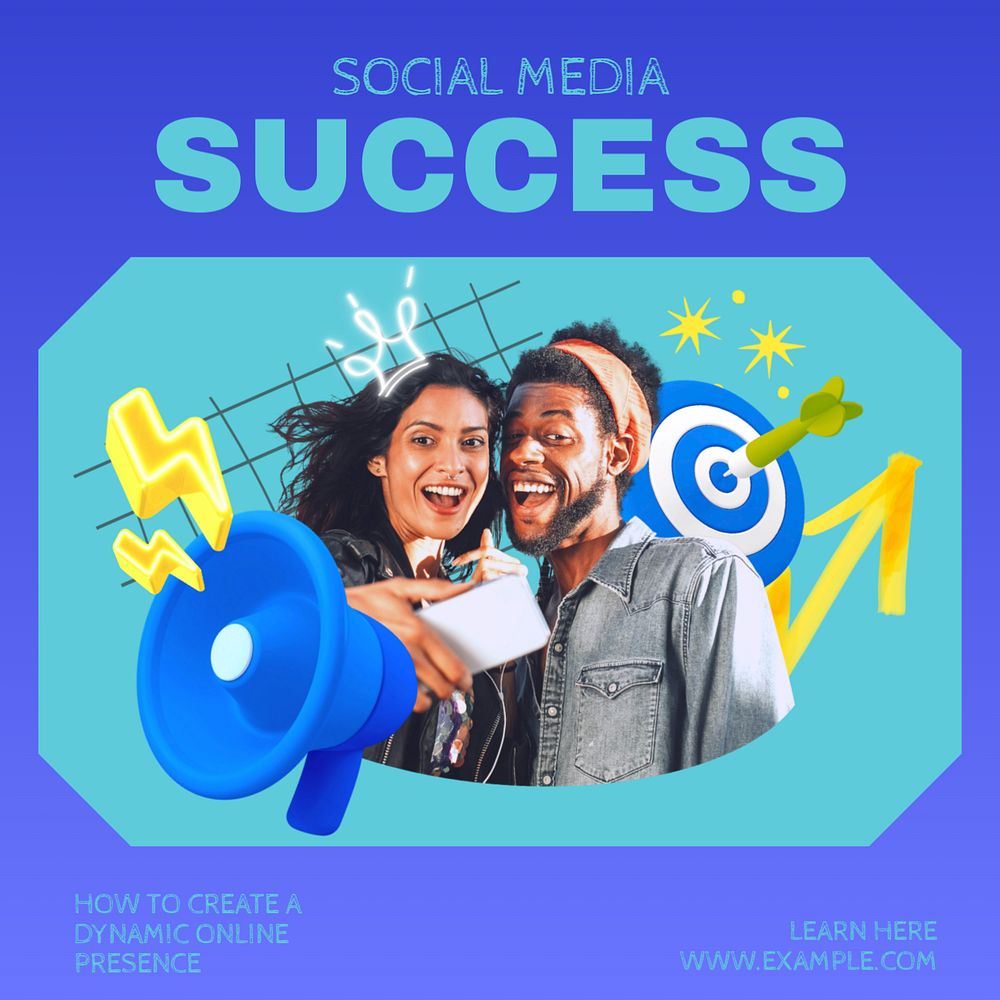 Social media success business template, editable design