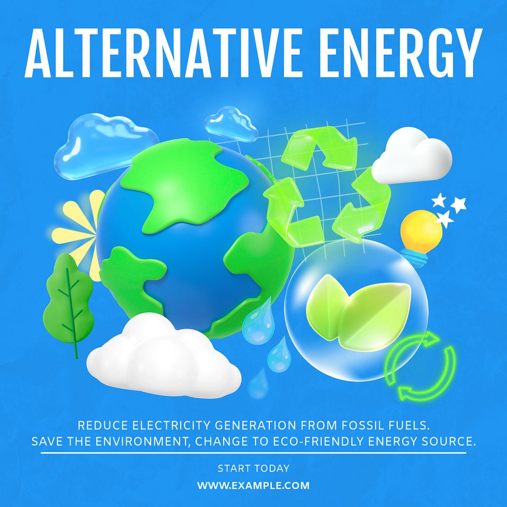 Alternative energy environment template, editable design