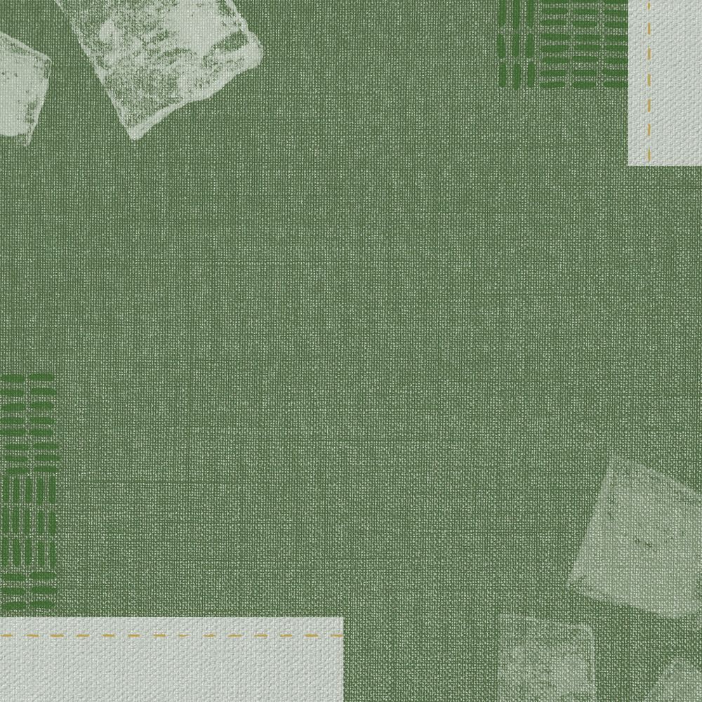 Green fabric textured background, block prints border, editable design