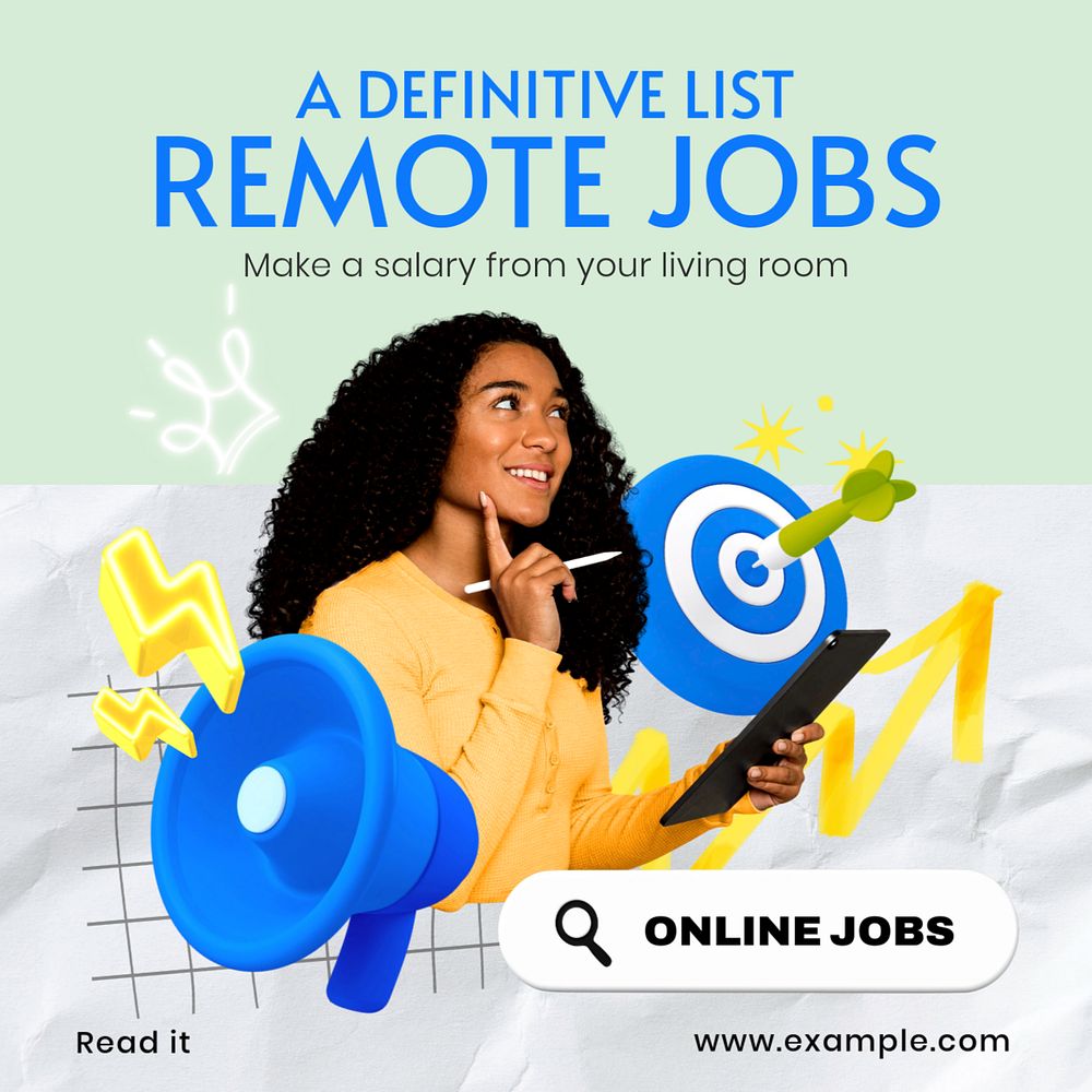 Remote jobs Instagram post template