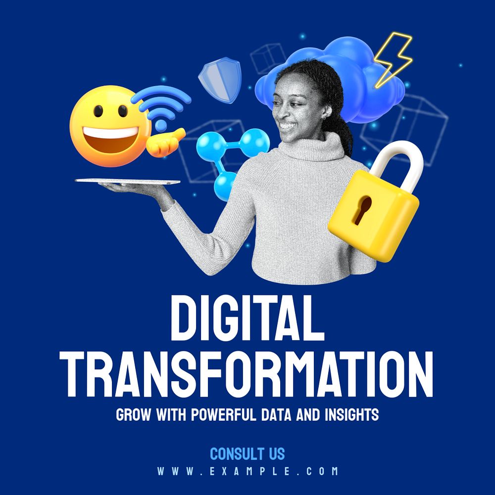 Digital transformation Instagram post template