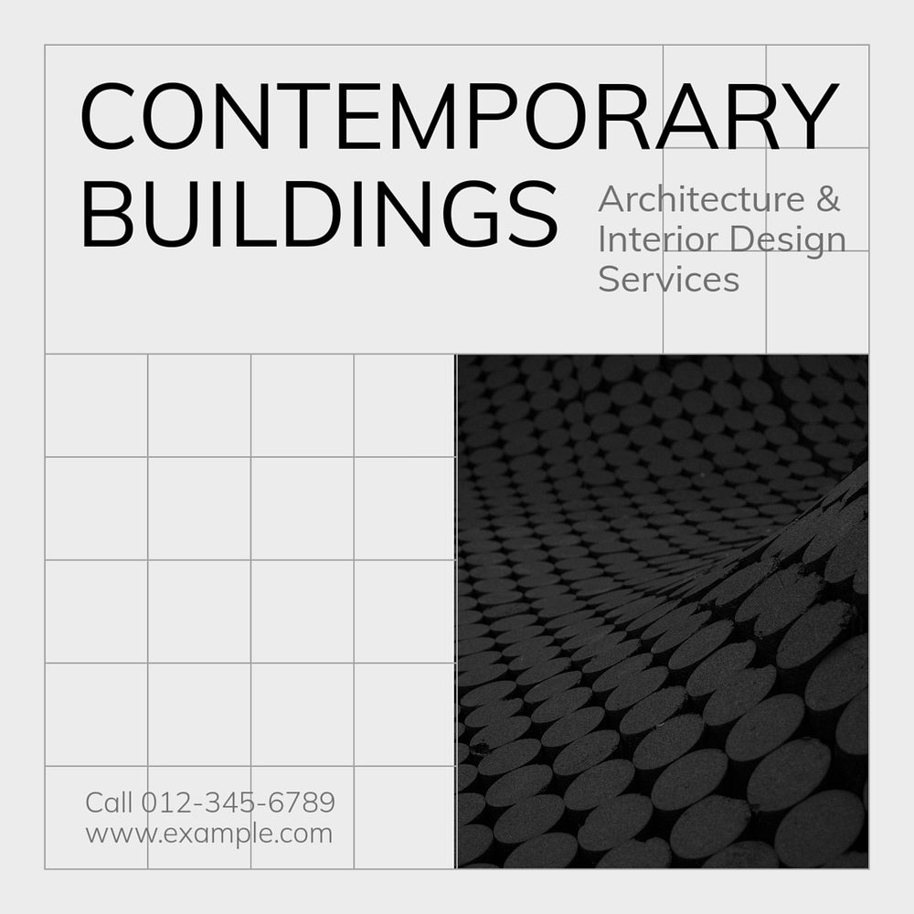 Contemporary buildings Instagram post template, editable text
