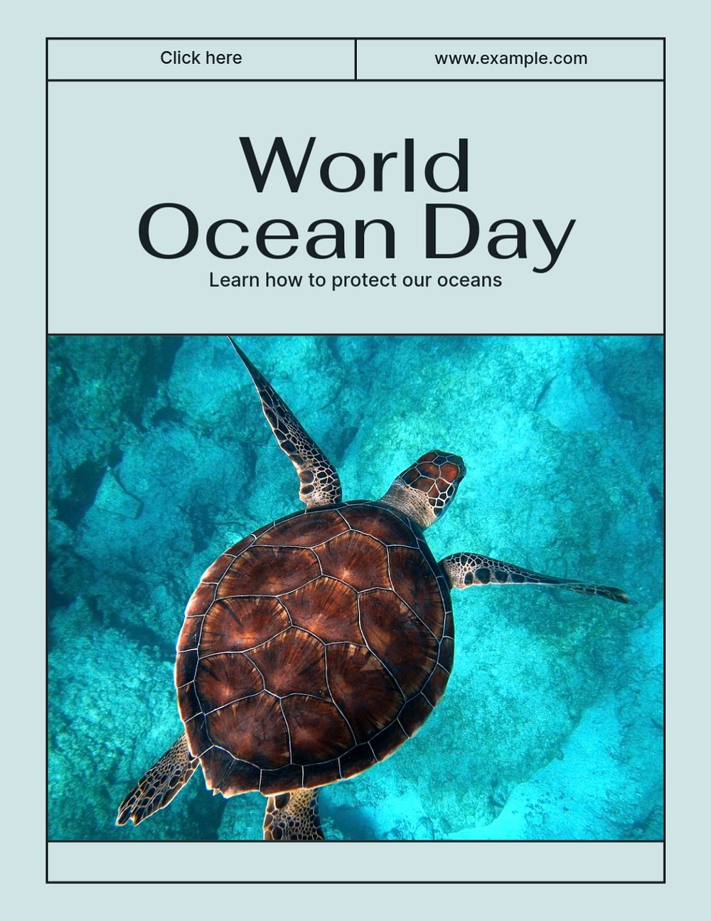 World ocean day flyer template, editable text & design