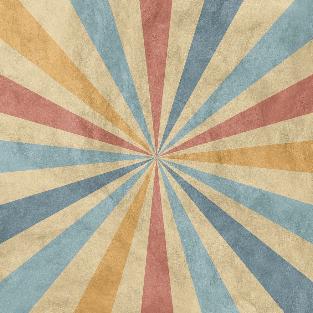 Retro sun ray background, paper textured, editable design