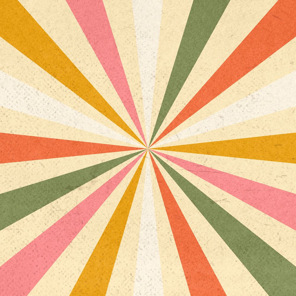 Retro sun ray background, paper textured, editable design