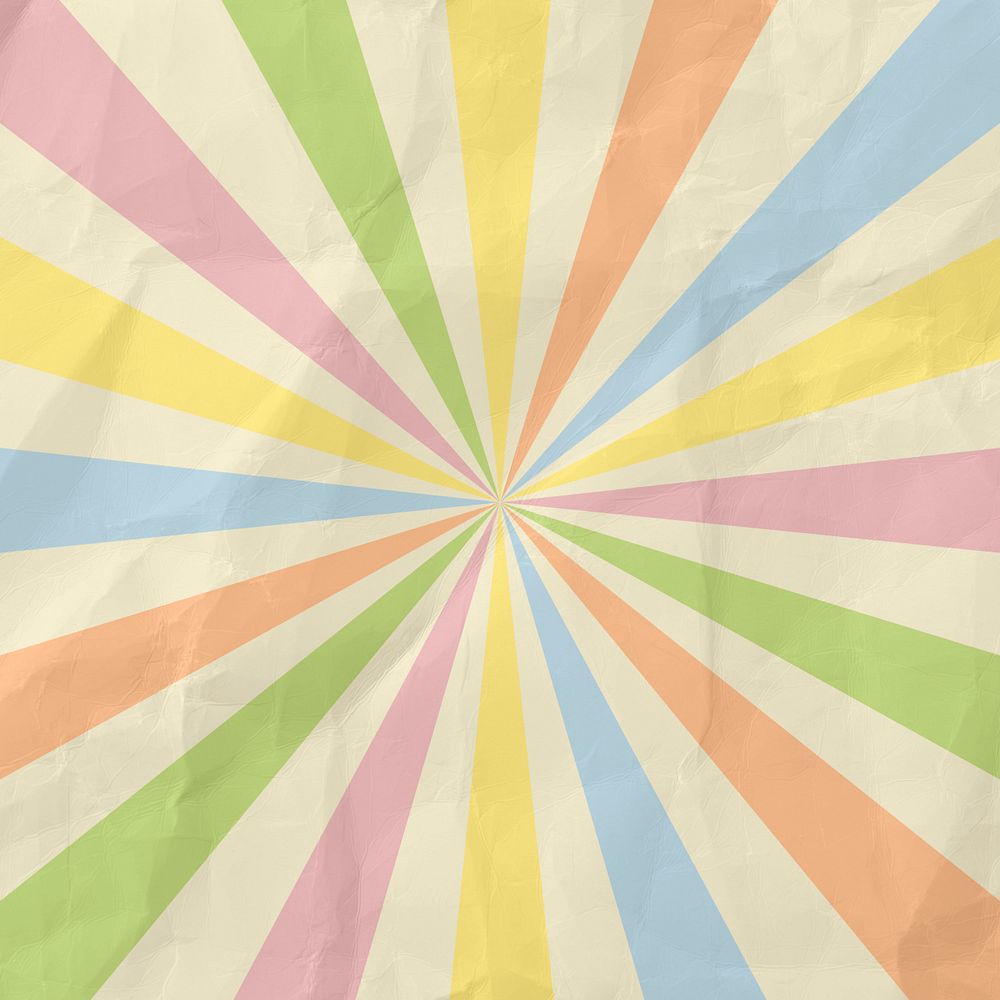 Retro sun ray background, paper textured, editable design