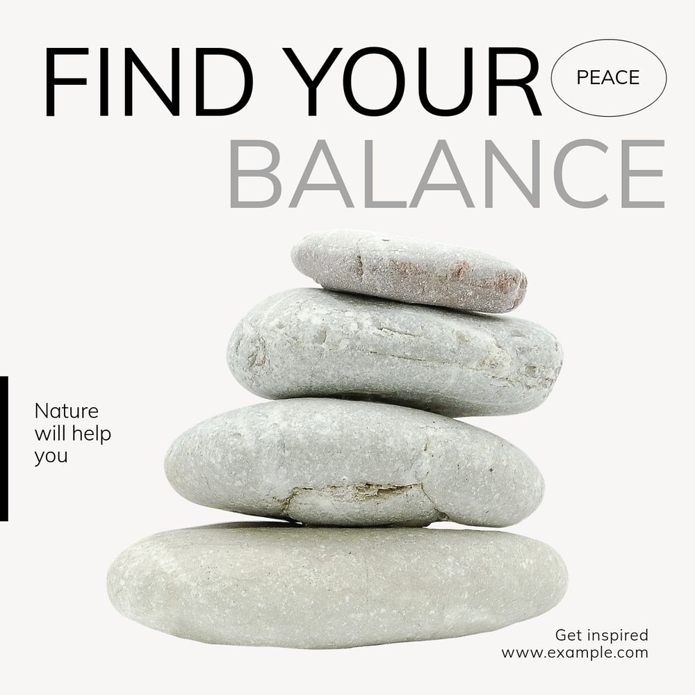 Find your balance Instagram post template, editable text