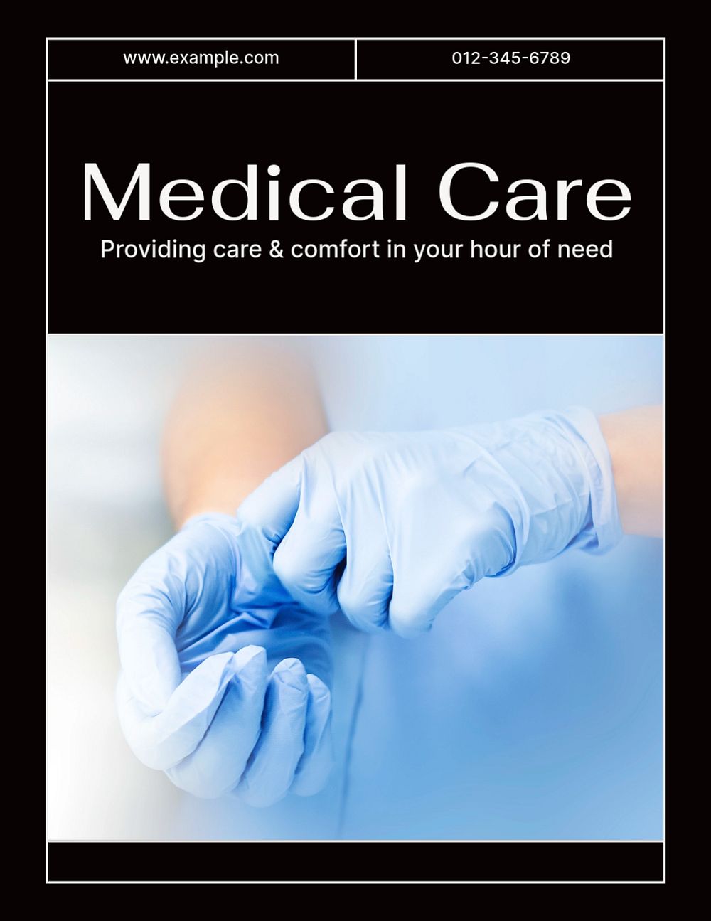 Medical care flyer template, editable text & design