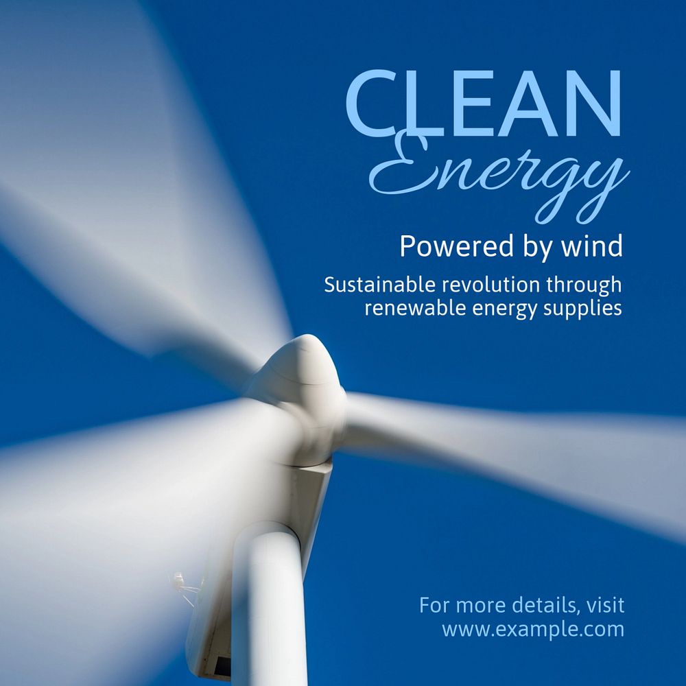 Clean energy Instagram post template, editable text