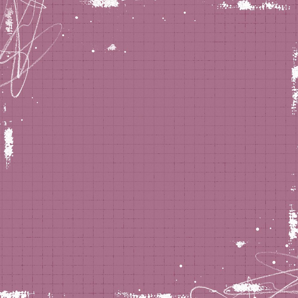 Pink grid pattern background, ink stain border, editable design