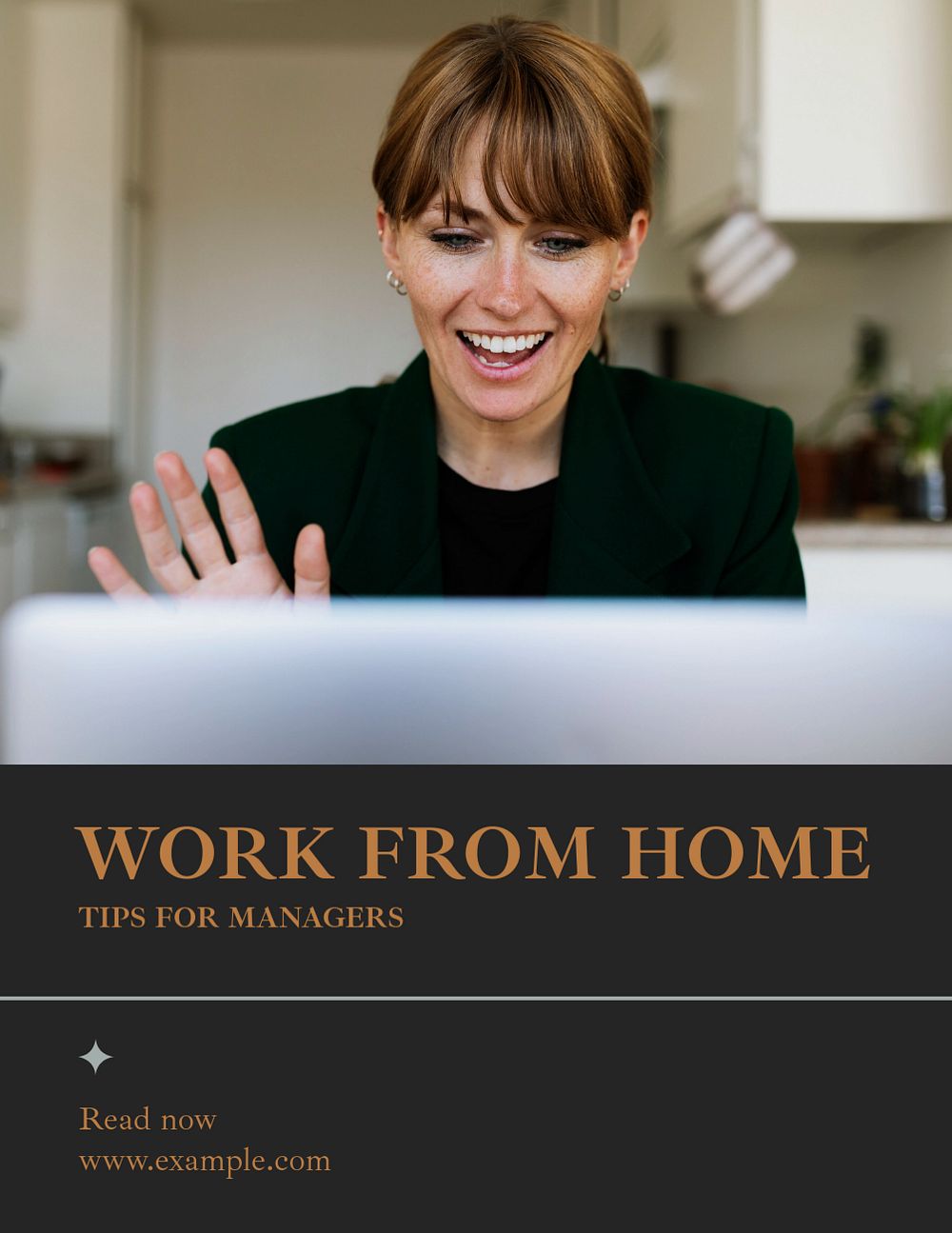 Work from home flyer template, editable text & design