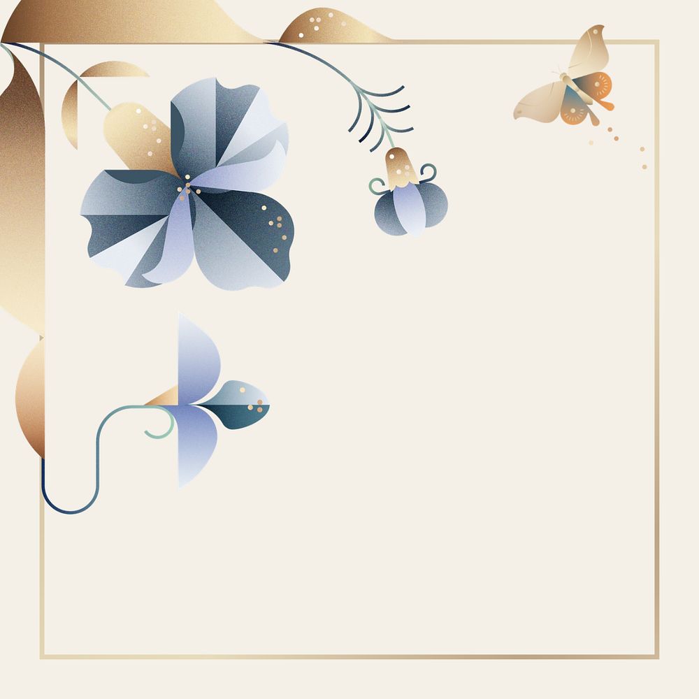 Beige iris floral border frame, editable design