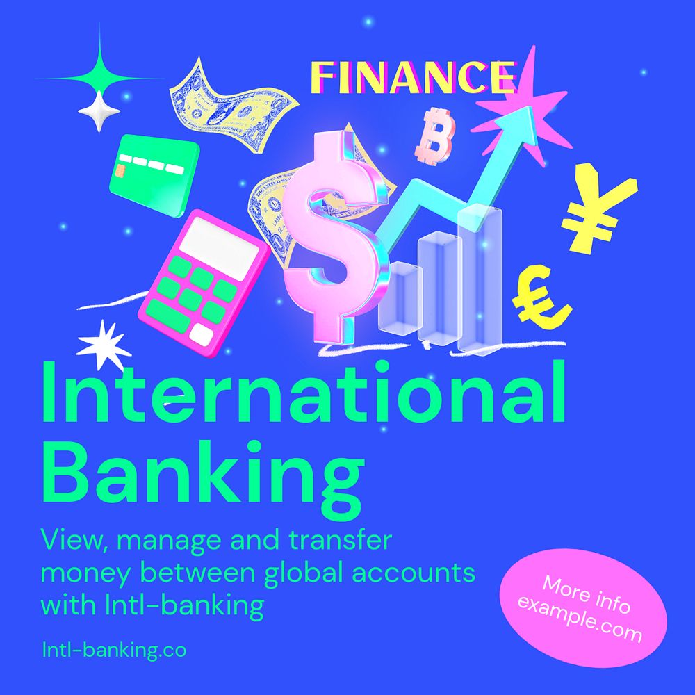 International banking Instagram post template