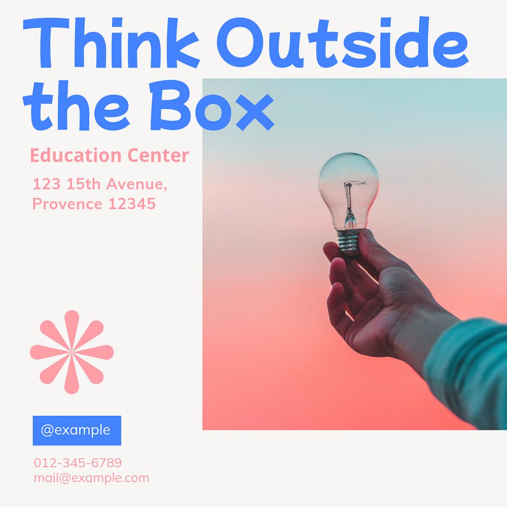 Education center Instagram post template, editable text